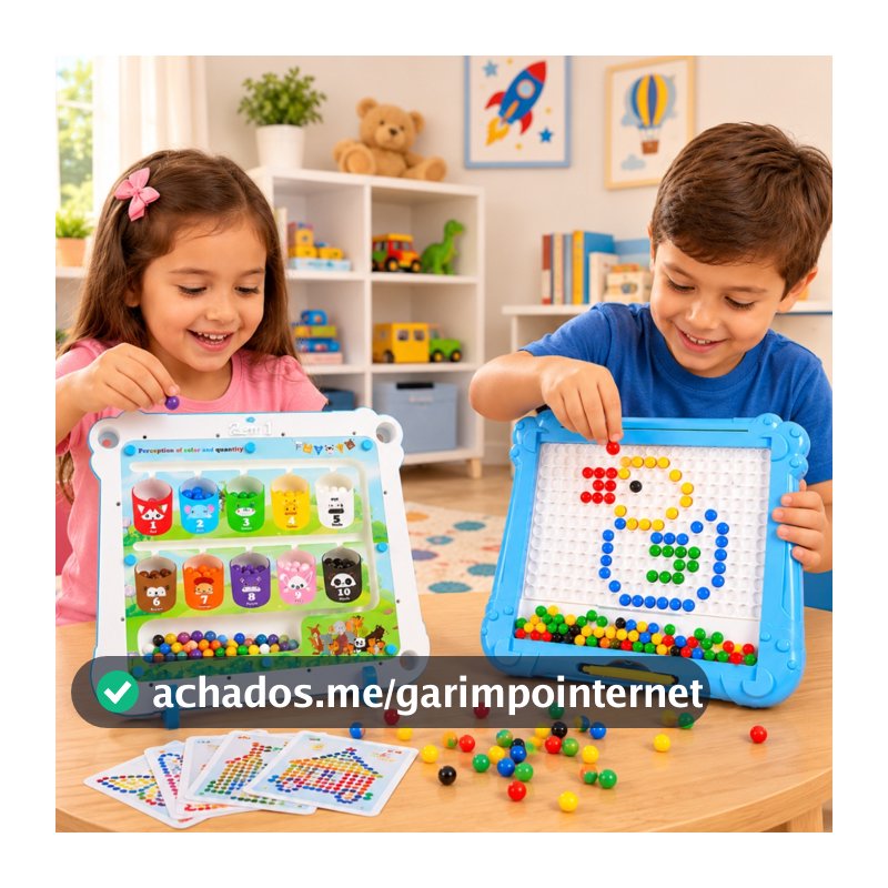 Lousa Mágica Magnética 2 em 1 Floresta Infantil Azul Castela