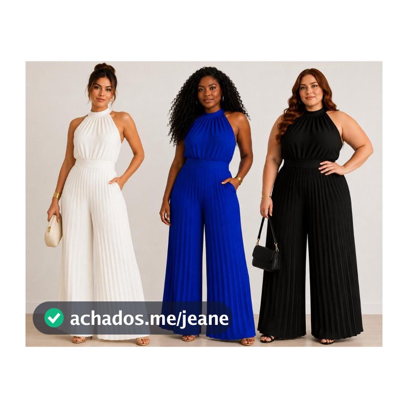 Macacão Longo Feminino Plissado Elegante - Festas de Casamentos Formaturas