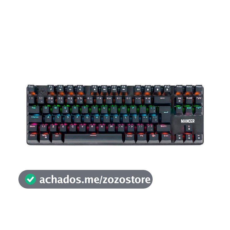 Teclado Mecanico Mancer Shade MK3, Rainbow, Switch Huano Vermelho, Preto, MCR-SHM3-RBW01RD