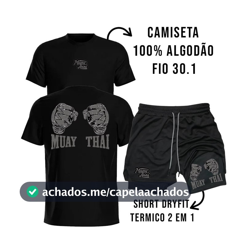Kit Masculino Camiseta de Algodão + Bermuda Dry Fit para Treino