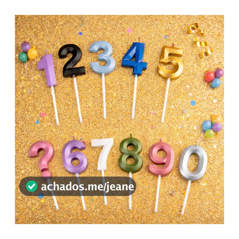Vela Aniversário Diferente 3D Perolada Bolo Cores Verde Rosa Azul Dourado Preta Número Metalizada