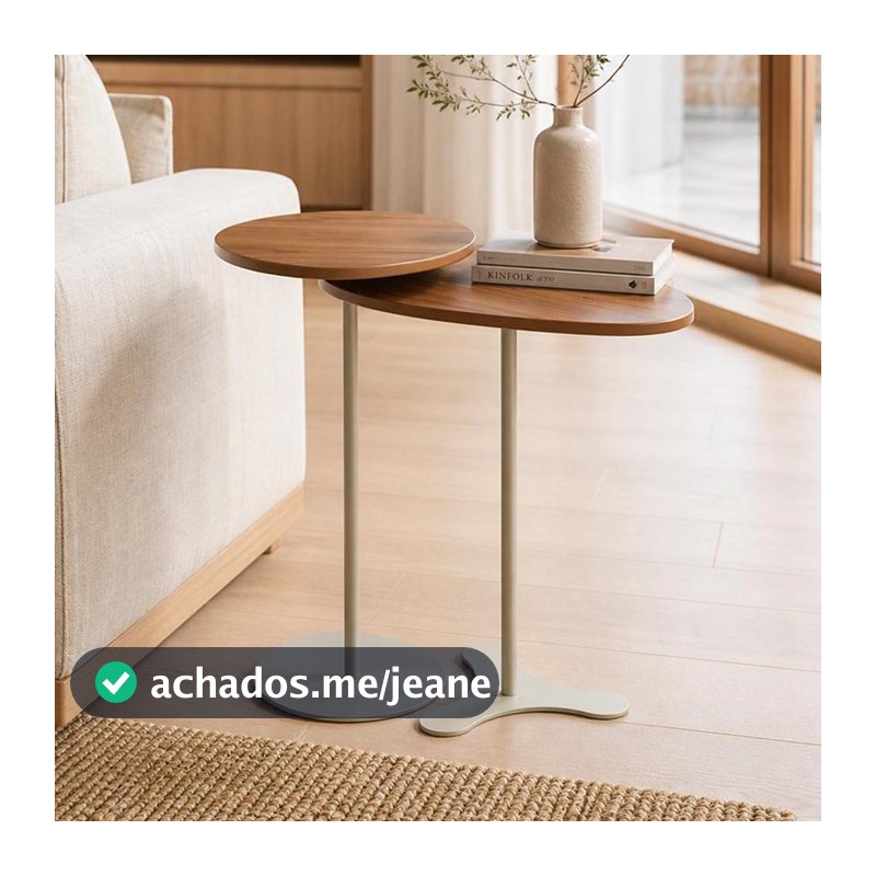 Kit 2 Mesas Laterais Decorativas Botanic Canella Champanhe