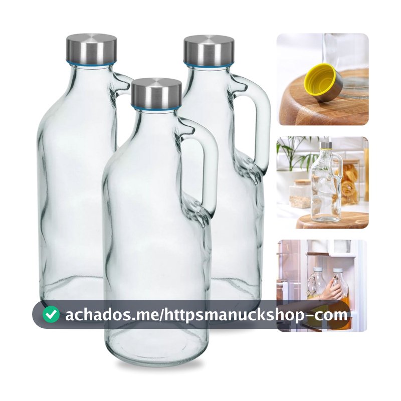 1 ou 3 ou 5 Garrafa De Leite Geladeira Água Suco vidro grosso 1000ml