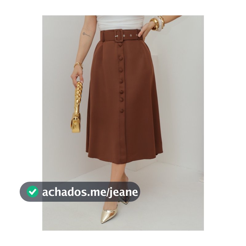ONSAY Saia longa monocromatica em alfataria , com bolsa laterais e detalhas em ziper e botao com cinto/DD061