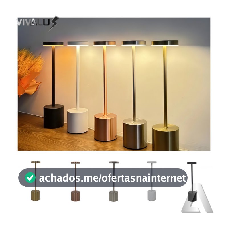 Luminária de Mesa 3 Tons Cabeceira Luxuosa Abajur Recarregável Escrivaninha LED Quarto Candeeiro USB