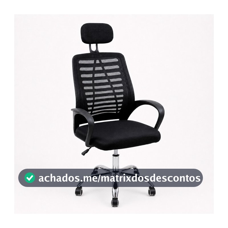 Cadeira Escritório Diretor Ergonômica Tela Mesh Respirável Apoio de Cabeça Integrado Ajuste de Altura Suporta até 120kg