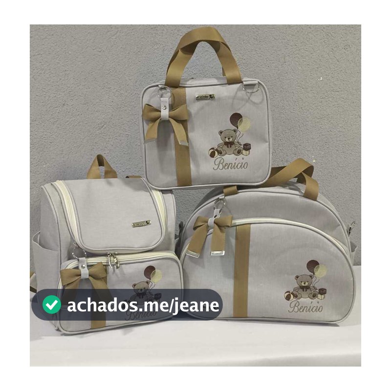 kit Bolsas Maternidade Luxo 3 peças  personalizada Baby Triple