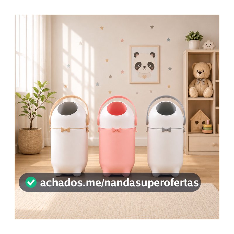 Lixeira Antiodor Grande Para Fraldas Bebe Pet Lixo Grande 10 Litros