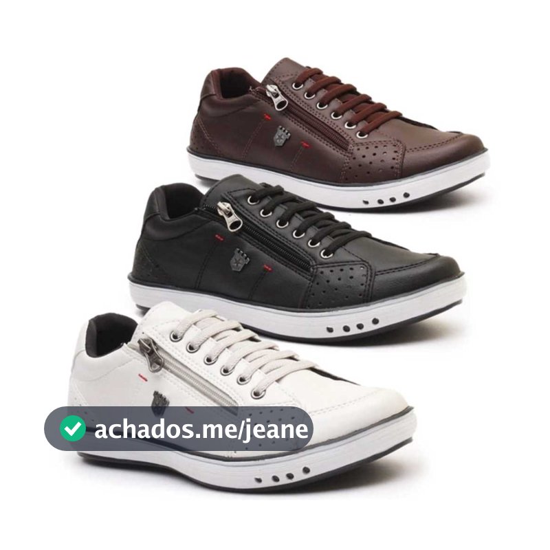 Kit 3 Pares Sapatenis Sapato Tenis Casual Sapato