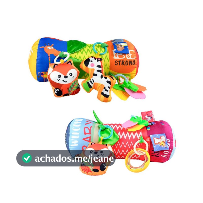 Almofada Rolinho Atividades Para Bebê com Mordedor Maxi Baby