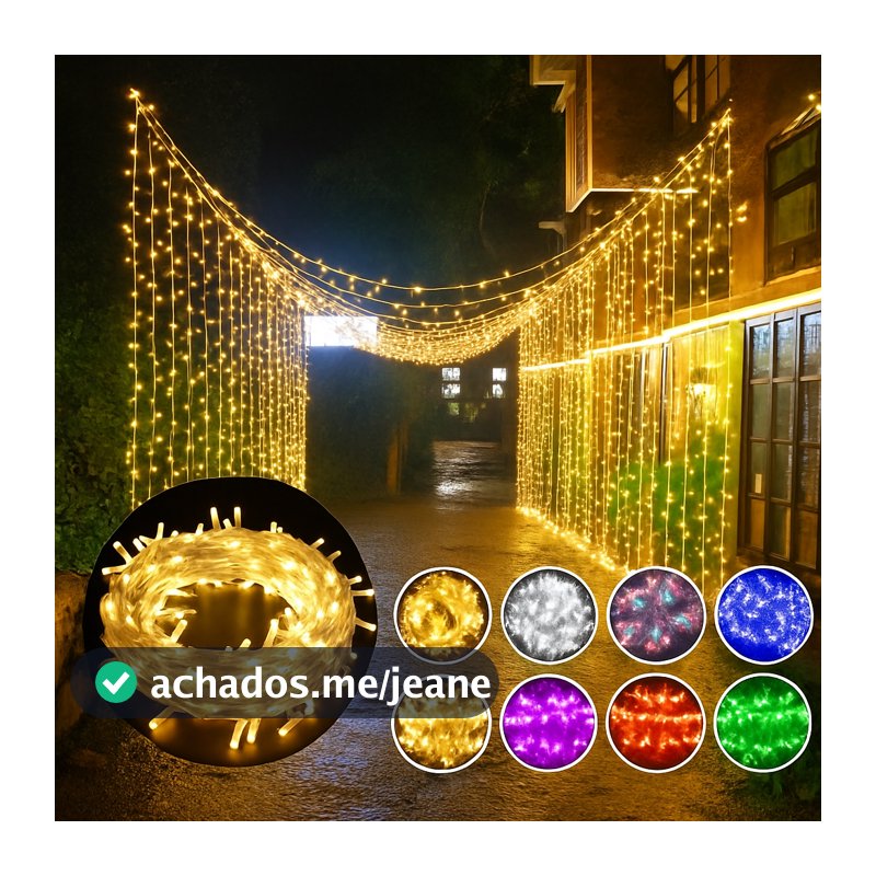 OFERTA Pisca Pisca 110V 100 Leds 10M ou 50 Leds 5M Luz Árvore Natal Multiuso Decoração Janela