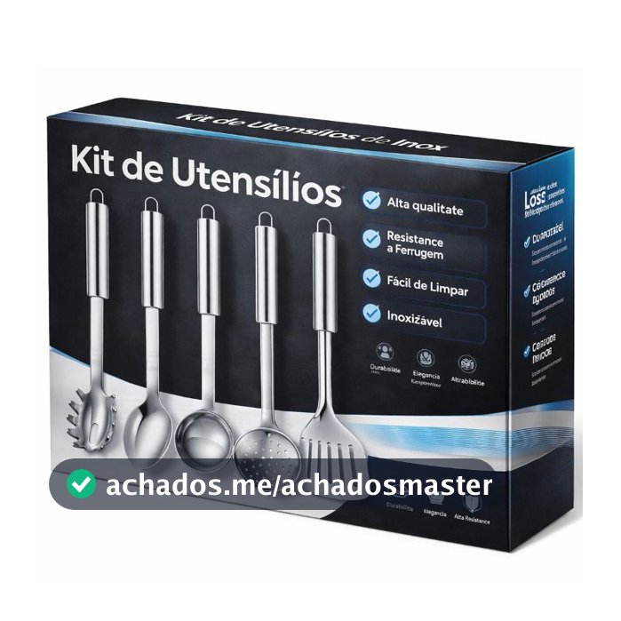 Kit Utensílios De Cozinha Pegador de Macarrão Espátula De Aço Inox Conchas De Cozinha Escumadeira Para Fritura
