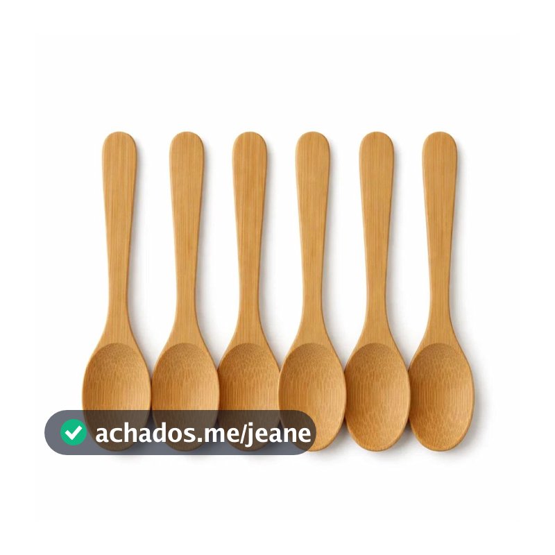 Kit 6 Colheres de Bambu para uso Culinário Cozinha 13cm - Vencedor