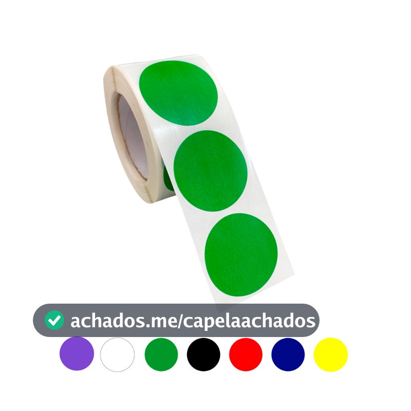Rolo Etiqueta Selo Bolinha Colorida 40mm 4cm 500 Unidades Adesivo Redondo Para Embalagens Sacolas Lembrancinhas Presente