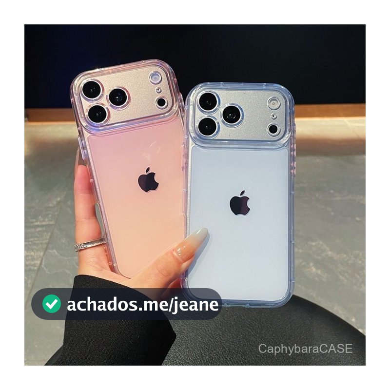 Capa de telefone transparente colorida de luxo Air bag prova de quedas para iPhone 17/18 Pro Max 16 15 14 13 Pro Max