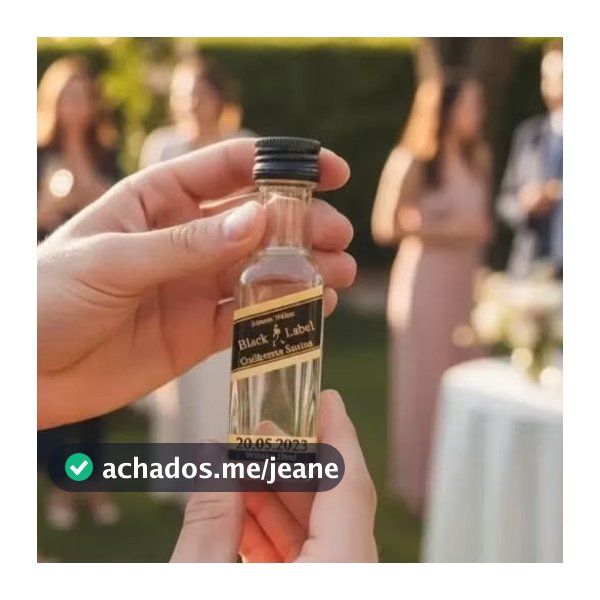 Mini garrafinha personalizada de vidro de 20ml Black para lembrancinhas 10/15/20/30/50un