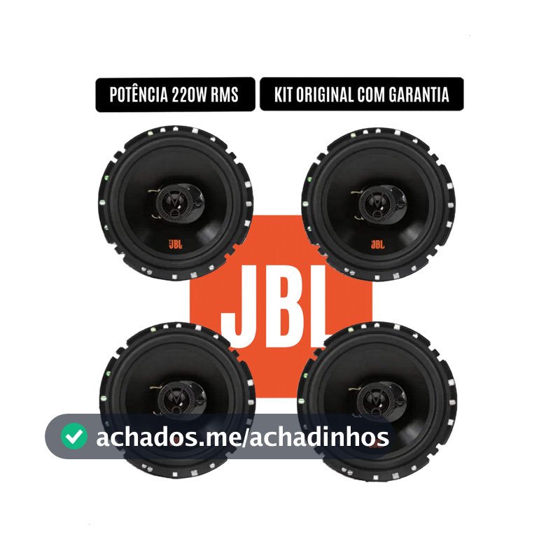 JBL Kit 4 Alto Falantes Triaxial 6 Polegadas 220W RMS Fácil Flex 6TRFX55 Original Som Automotivo