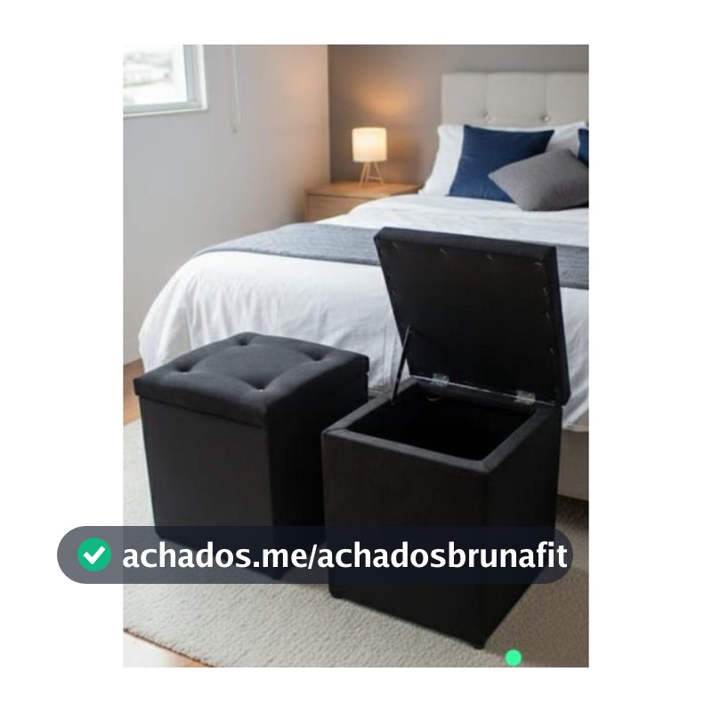 PUFF BAÚ BANQUETA QUADRADO ORGANIZADOR SALA E QUARTOS
