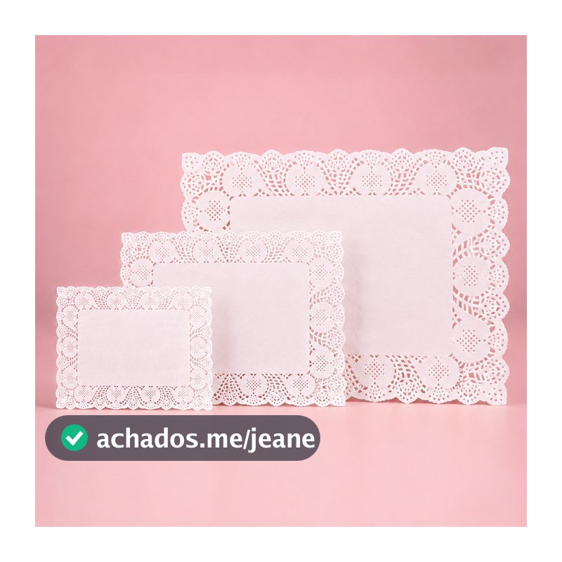 Sousplat Toalha Doilie Rendada de Papel Retangular Branca 20x30cm 25x35cm 30x40cm | Kit com 50, 100, 150 e 200 Unidades
