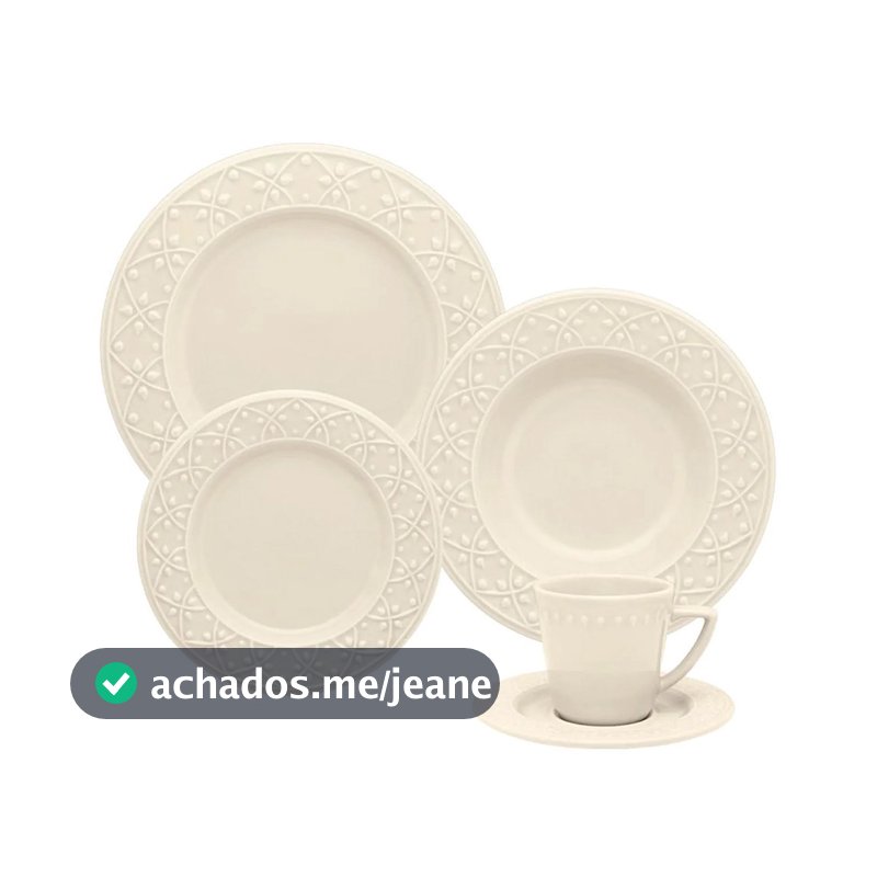 Aparelho de Jantar/Chá Oxford Mendi Marfim 20 Peças