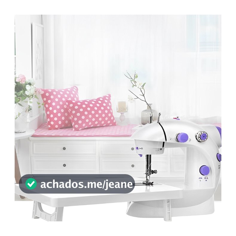 Mini Máquina De Costura Com Mesinha E Pedal Bivolt Portátil