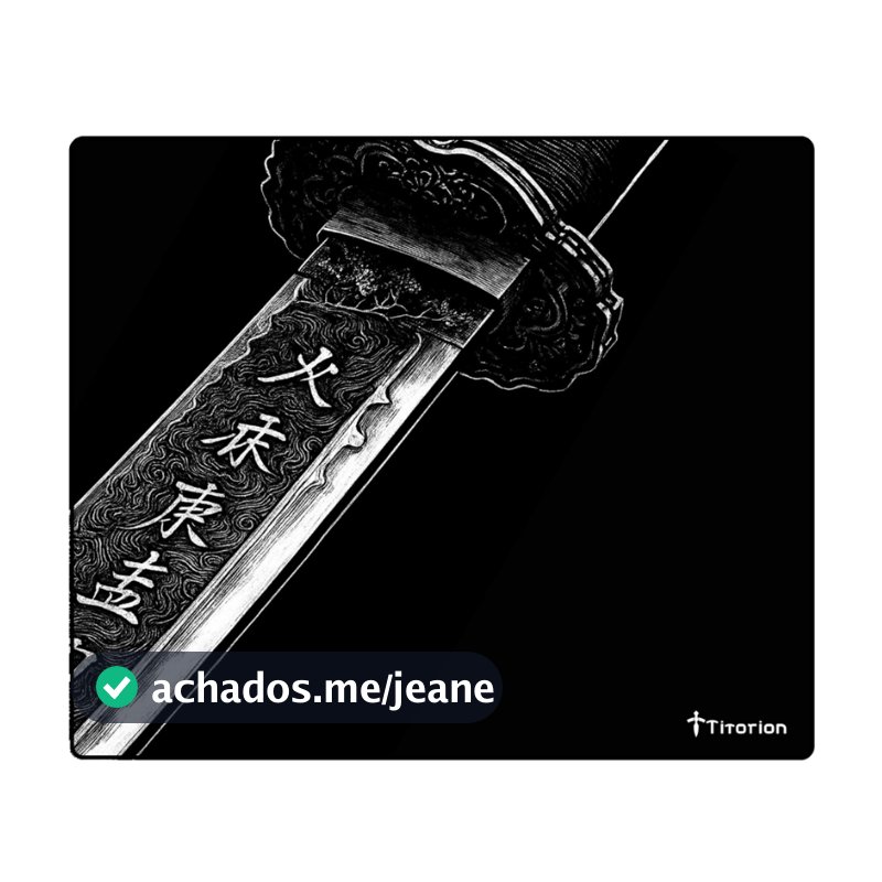 Mouse Pad Gamer Apex Hibrid Profissional 49x42 Preto Branco Vermelho Girl Espada Ergonômico Titorion