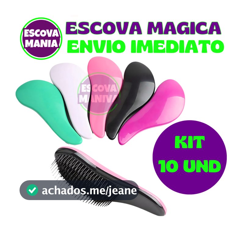 Kit 10 - Escovas Mágicas pra cabelo - Anti Frizz - De Desembaraçar Cabelo