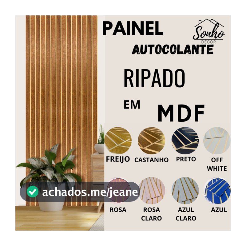 Kit Placas Ripadas MDF para Revestimento – Painel Decorativo | 45x11 cm | Fácil Instalação