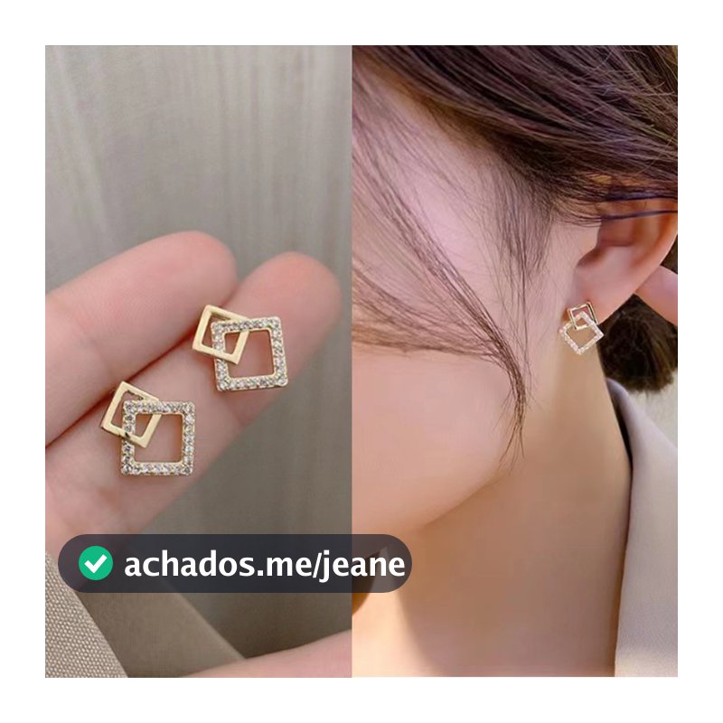 Brincos Geométricos De Zircônia Quadrada Para Mulheres Joias Elegantes Minimalistas