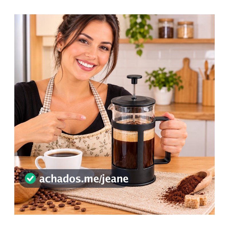 Cafeteira Francesa pratica moderna e rápida de usar  300ml FRATELLI preta