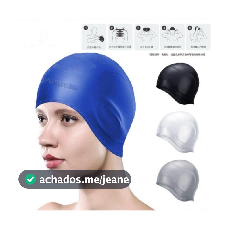 Touca Natação Silicone Profissional Unissex Protetor Ouvido Orelha Cabelo