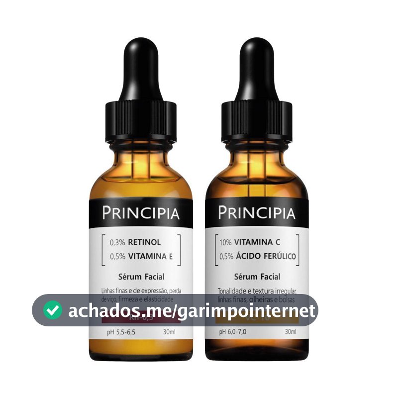 Principia Antissinais Dia e Noite c/ Vitamina VC-10 + Sérum Retinol Rn-0,3 - Vitamina C Para o Rosto - Serum Facial