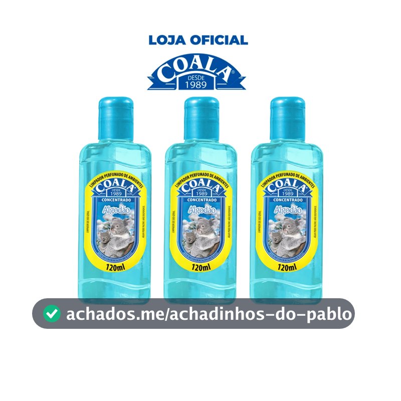 Combo 3 Limpadores Coala Algodão 120 ml