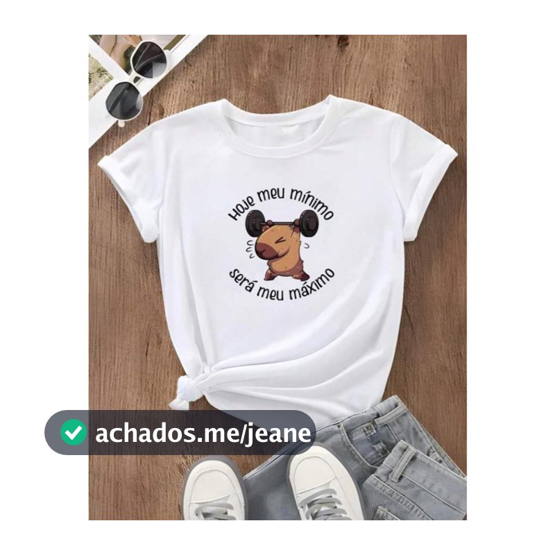 Camiseta Treino Academia Capivara Meu Mínimo Blusa 100% Algodão