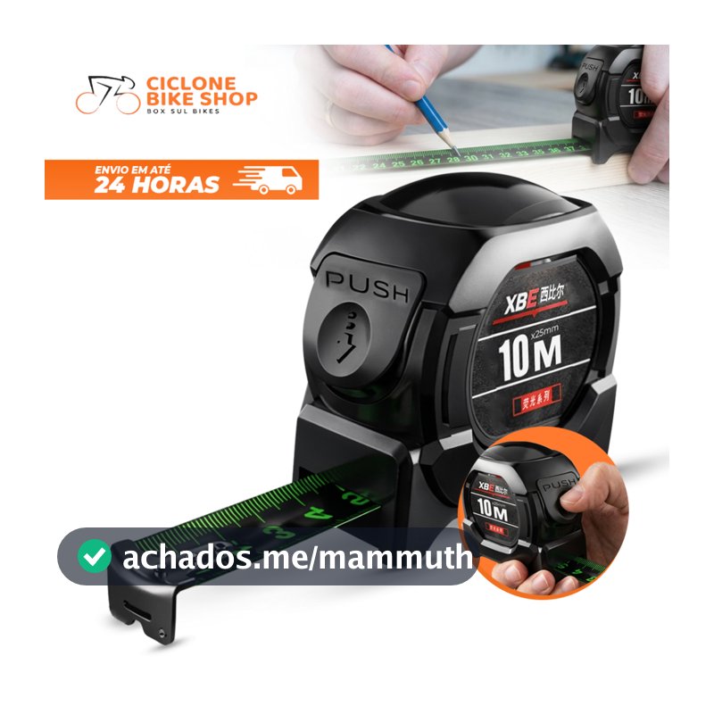 Fita Métrica Trena Profissional 7.5m ou 10m Aço Reforçado Alta Precisão Trava Automática
