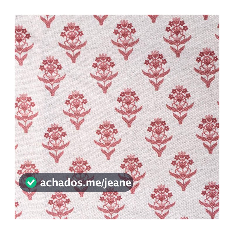 TECIDO PARA ESTOFARIA E DECORAÇÃO LINEN ESTAMPA FLOR DE LIS CEREJA TECIDO DUBLADO E REPELENTE À LÍQUIDO