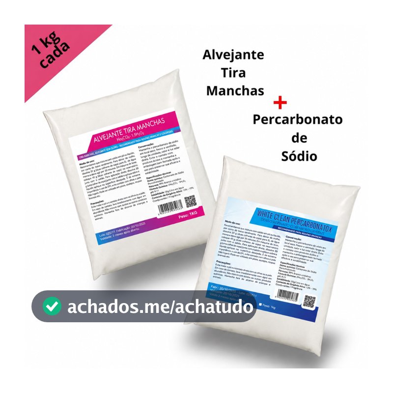 Percarbonato 1kg + Alvejante 1kg