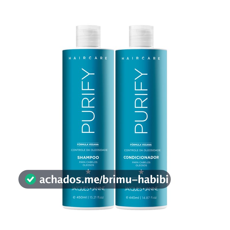 Kit Hair Care Purify Jacques Janine Shampoo 450ml + Condicionador Leave-in 440ml Controle Oleosidade