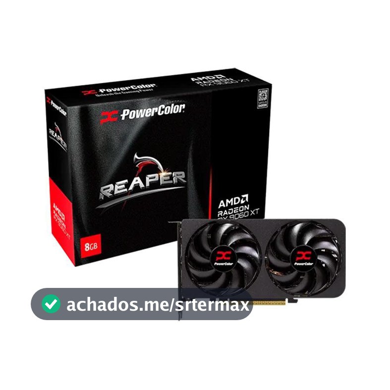 Placa de Video PowerColor Radeon RX 9060 XT Reaper, 8GB, GDDR6, 128-bit, RX9060XT-8G-A