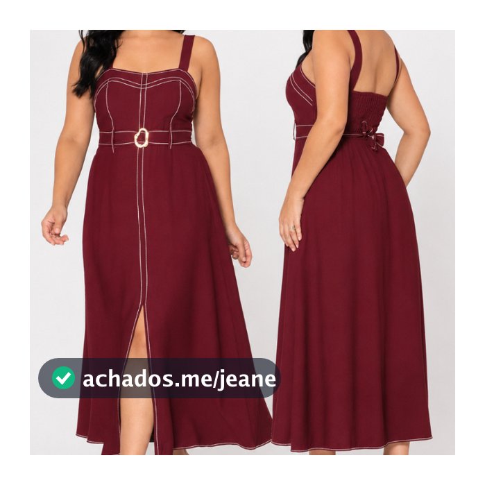 Vestido Midi Feminino Sensorial Marrant Premium Com Cinto Alça Larga Elegante 2026 May Modas