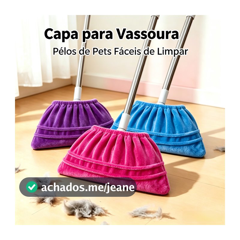 Capa Microfibra chão Reutilizável para Rodo e Vassoura Limpeza Cozinha/Móveis Cantos de Paredes