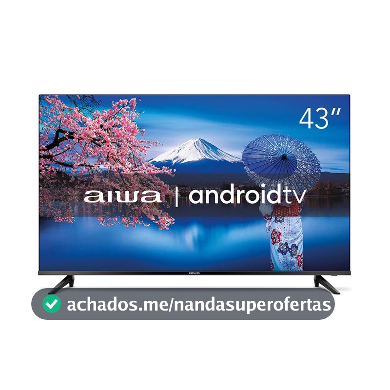 Smart TV AIWA 43” Android Full HD Borda Ultrafina HDR10 Dolby Áudio AWS-TV-43-BL-02-A