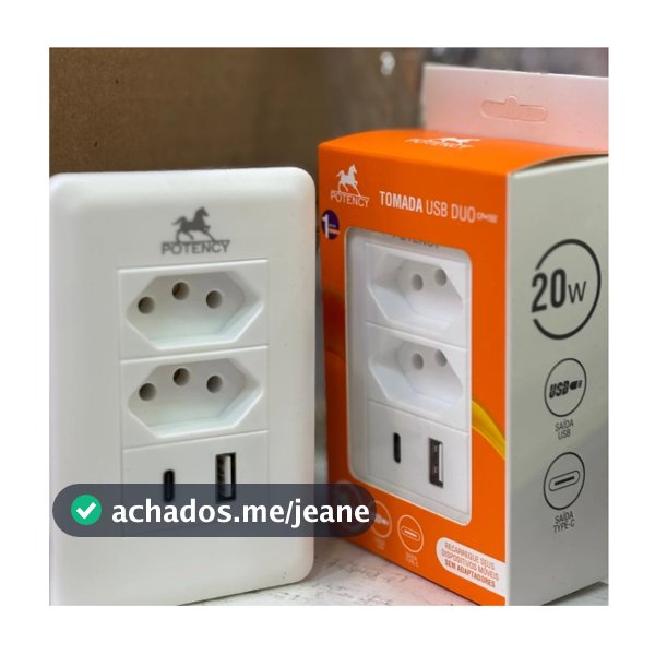 Tomada Parede Com 2  Usb E 1 TYPE -C CarregadoR TURBO 20W CP102EX-5612/5613