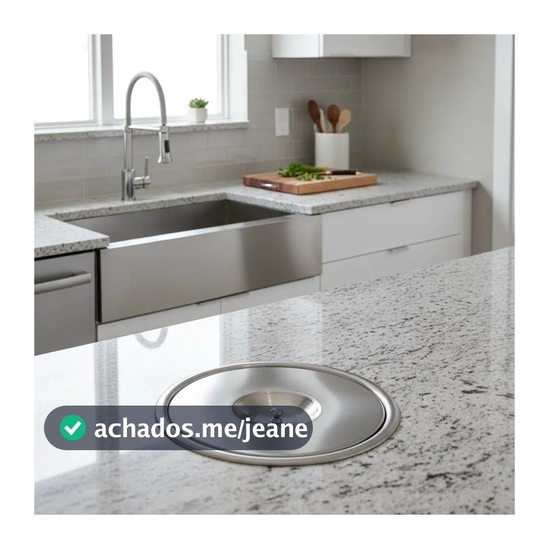 Lixeira de embutir Inox 304 cozinha pia no granito 5 litros gourmet luxo fácil de limpar compacta elegante