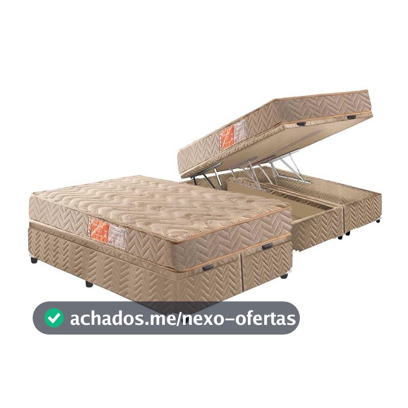 Conjunto Box Baú Queen: Colchão Espuma Paropas D33 Pasquale + Base CRC Suede Clean(158x198)