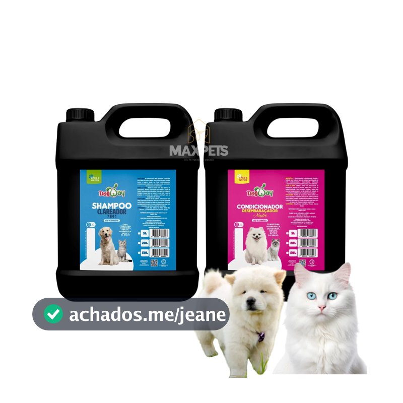 Kit Shampoo Branqueador + Condicionador 5 Litros Desembaraçador de Pelos - Banho e Tosa