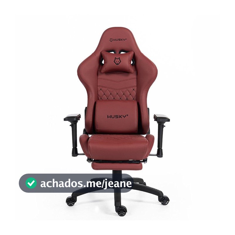 Cadeira Gamer Husky Tempest 4D, Braços 4D, Almofadas, Reclinável 150º, PU, Descanso para Pés, Vermelha - HCG700VR4D