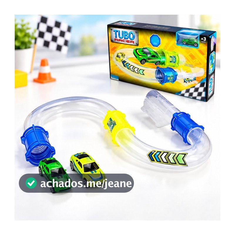 Pista de Corrida Tubo Racer com Lançador  Carrinho e 18 Peças para muita diversão e aventura infantil