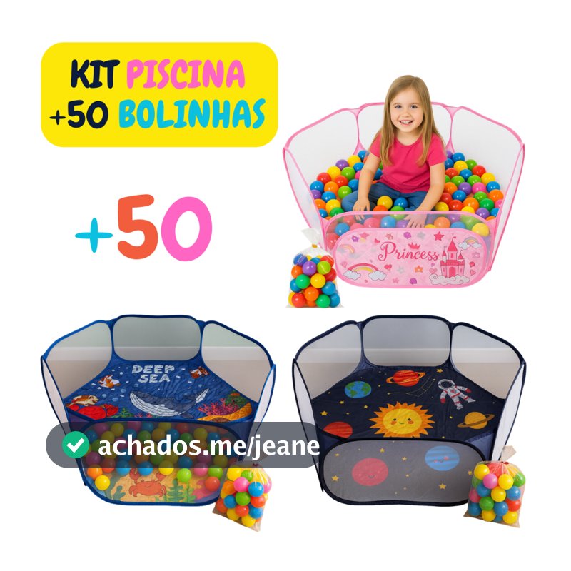 Kit Piscina De Bolinhas Com + 50 Bolas Coloridas Menino Menina Infantil 3 Modelos Festa Brinquedo