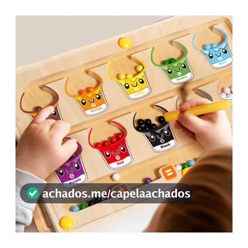 Brinquedo Montessori para crianças 2 em 1, labirinto magnético de madeira para colorir e números com prancheta, classifi